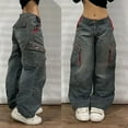 thumbnail image 1 of Pantalones vaqueros Retro de polo del sur con calavera y marca de agua, pantalones vaqueros holgados para hombres y mujeres y2k harajuku, pantalones vaqueros para mamá, 1 of 3