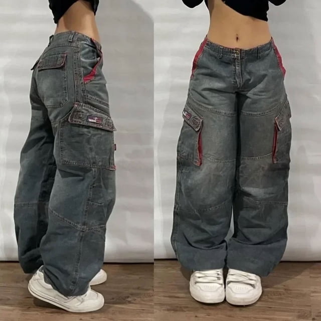 Pantalones vaqueros Retro de polo del sur con calavera y marca de agua, pantalones vaqueros holgados para hombres y mujeres y2k harajuku, pantalones vaqueros para mamá