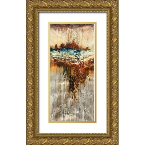 Springet, Mike 17x32 Gold Ornate Wood Framed with Double Matting Museum Art Print Titled - Jewel Cascade 2