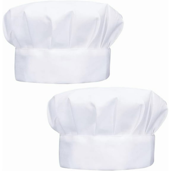 2 Pack Chef Hat Adult Adjustable Elastic Baker Kitchen Catering Wear Cooking Cotton Chef Cap for diy
