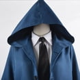thumbnail image 3 of Disfraz de Cosplay de motosierra de Anime para hombre, abrigo azul y rojo, camisa, pantalones, corbata, tocado rojo, peluca amarilla potente, disfraz de Halloween, 3 of 4