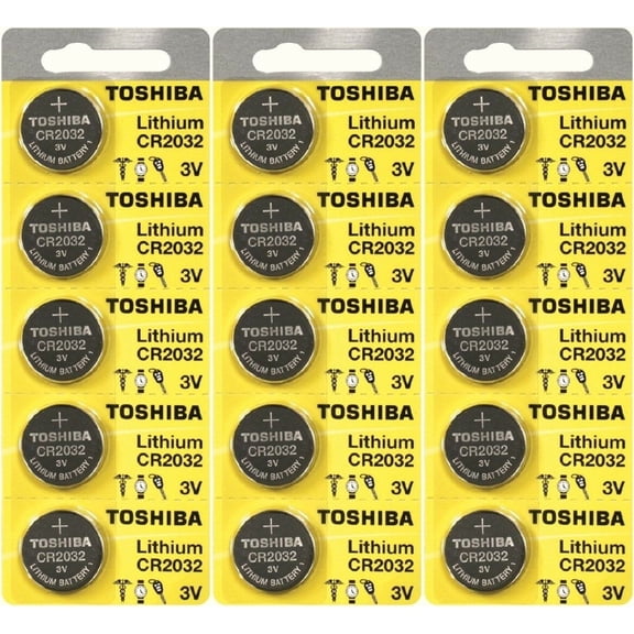 Toshiba CR2032 3 Volt Lithium Coin Battery 15 Cells