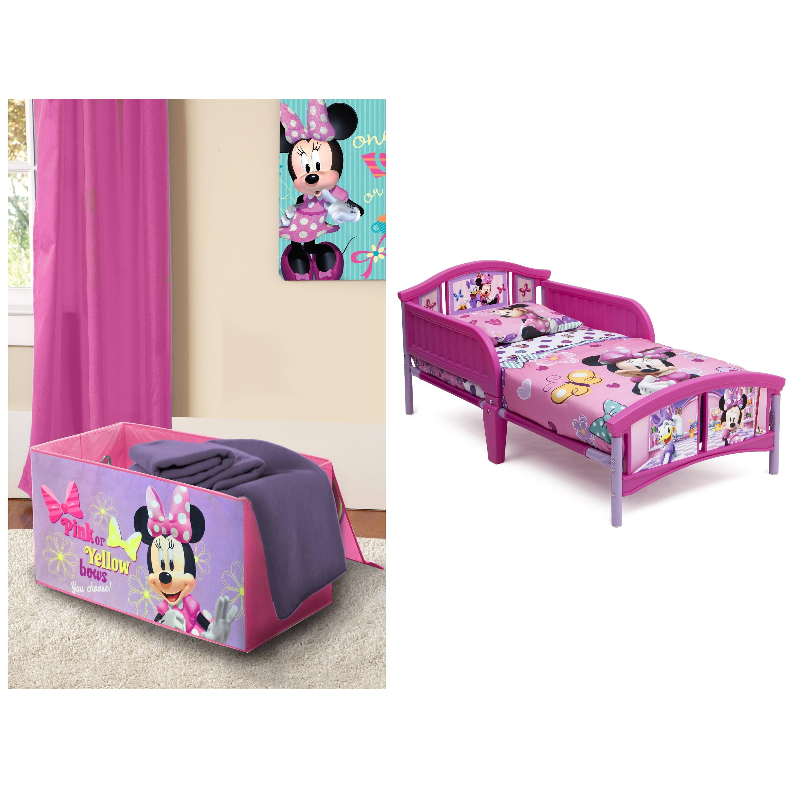 Disney Minnie Mouse Plastic Sleep and Play Toddler Bed with Canopy by Delta Children Walmart