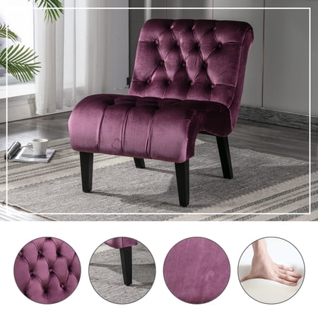 coolmore modern velvet armless accent product