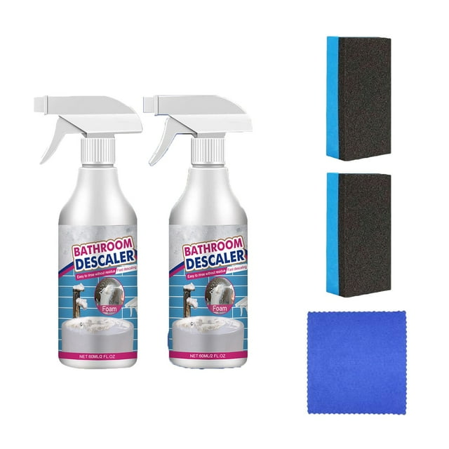Limpiador y desincrustante para baño | Limpiador en espuma multiusos de 60 ml para azulejos, vidrio, grifos y bañeras | Elimina cal, restos de jabón y manchas | Fórmula sin aclarado