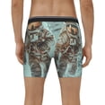 thumbnail image 4 of Xecao Astronauts On Lunar Mission Print Boxer Briefs for Men's Stretch Moisture-Wicking Underwear, Mid-Rise Classics breathable fabric, 4 of 7