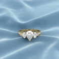 thumbnail image 4 of 1.93 Cts Pear Pearl 925 Sterling Silver Gold Vermeil Three Stone Accent Engagement Valentines Day Gifts Ring For Women, 4 of 6