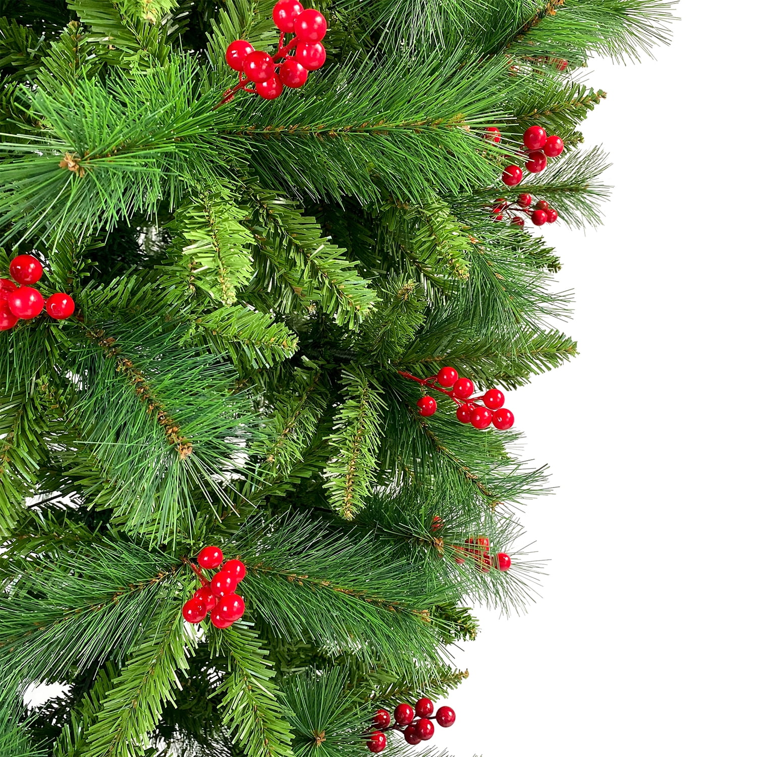 Kadyn 7.4 Ft Upside Down Green Christmas Tree Hinged Spruce Full Tree, Artificial Holiday Christmas Pine Tree for Home, 1500 Branch Tips, Green