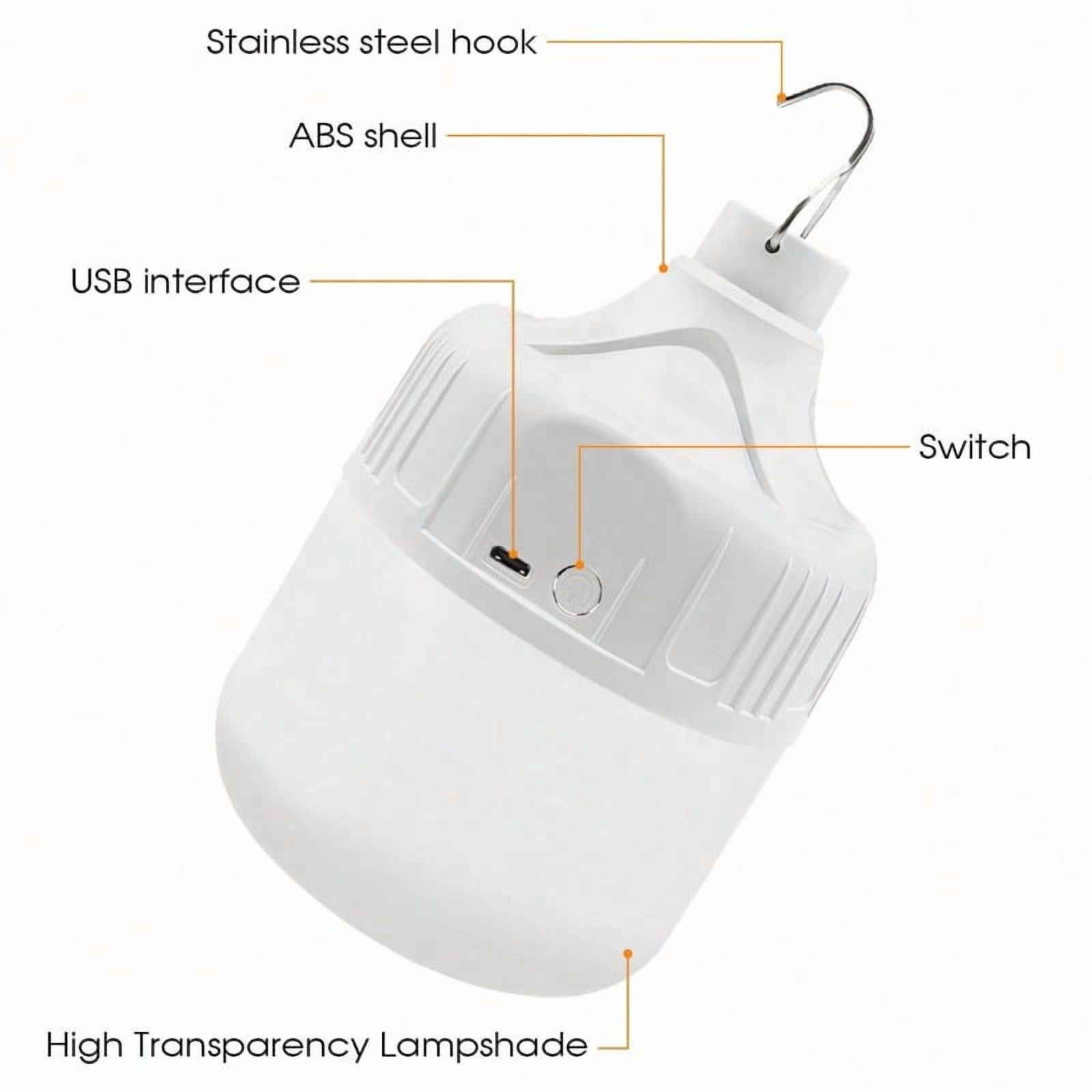 500mAh Camping Light, Rechargeable USB LED Bulb, Portable Emergency Lamp For Tent, Working Light