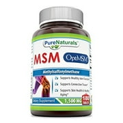 Pure Naturals OptiMSM 1500 Mg Per Serving 180 Tablets | Non-GMO | Gluten Free | Made in USA