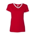 thumbnail image 2 of Lat 3532 Women's Soccer Ringer Fine Jersey T-Shirt, 2 of 3