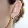 thumbnail image 4 of 10k Rose Gold Genuine Pear-Shape Ruby and Diamond Drop Dangle Earrings, 4 of 5