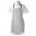 thumbnail image 4 of Abstract Apron, Monochrome Lines and Dots Abstract Image with Geometrical Elements Oval Shapes, Unisex Kitchen Bib with Adjustable Neck for Cooking Gardening, Adult Size, Black White, by Ambesonne, 4 of 4