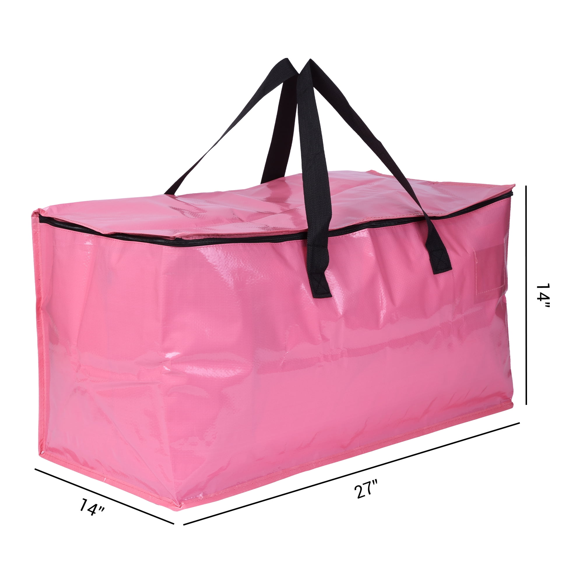 Unique Bargains 4 Packs Clothes Storage Bags Moving Bags Pink 27*14*14in