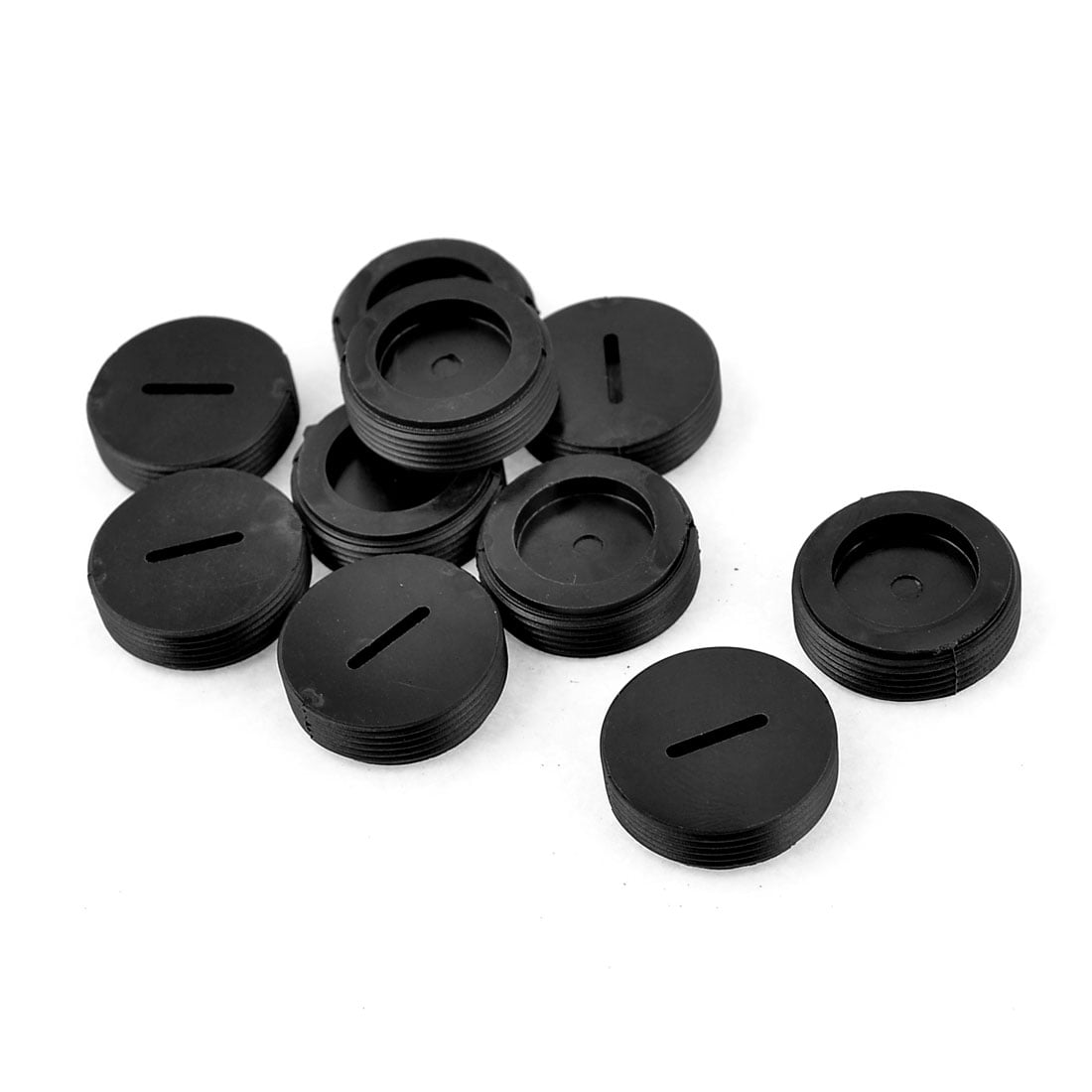 10 Pcs Black Screw 22mm Dia Carbon Brush Holder Caps Cover for Motor