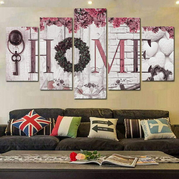 5pcs Concise Fashion Wall Paintings Home Letter Prints Photo Art For Decorations Com - Colorful Wall Art Letters