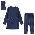 thumbnail image 2 of HNMKIU Swimsuits for Women Plus Size Full Coverage Loose Fit Long Sleeve Swim Dress with Hood and Pants Womens Swimwear 02_Blue，XXXL, 2 of 7
