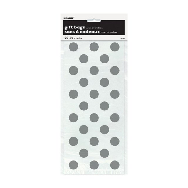 Unique Party Polkadot Cellophane Party Gift Bags (Pack Of 20)