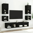 thumbnail image 4 of Bedside Cabinet with LED Lights Wall-mounted Black, 4 of 11