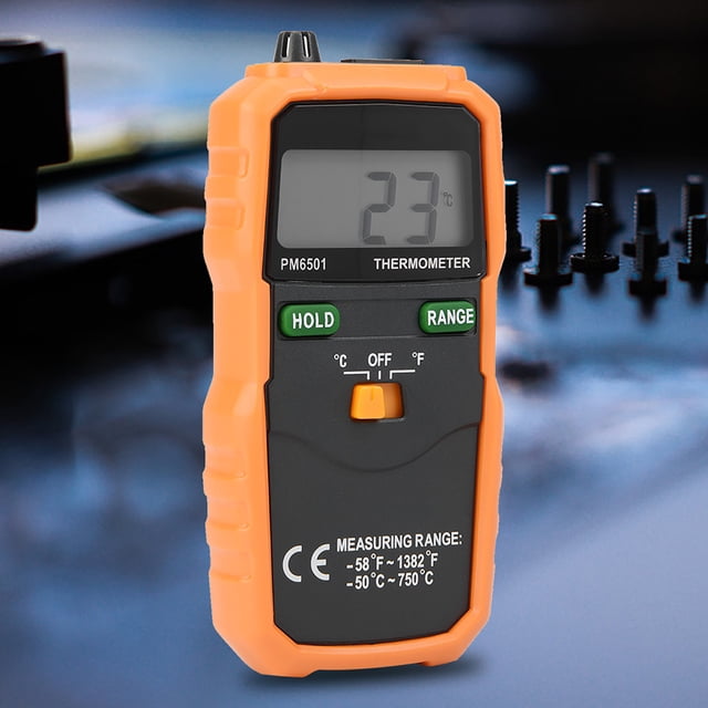 PM6501 K-Type Digital Thermometer with LCD Display - High Accuracy Temperature Tester, Celsius/Fahrenheit Switchable, Data Storage Function, Lightweight & Compact Design, 2000 Counts Measurement Tool