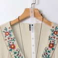 thumbnail image 4 of Boho Embroidered Tunic Tops for Women - Floral V-Neck Peasant Blouse, Loose Fit 3/4 Sleeve Casual Summer Shirt Beige L, 4 of 8