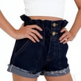 thumbnail image 7 of Cethrio Girls Denim Shorts Size 6, Elastic Waist Relaxed Fit Summer Vacation Kids Jean Shorts Blue Size 6, 7 of 7