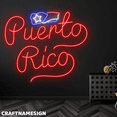 thumbnail image 2 of Craftnamesign Puerto Rico Flag Neon Sign, Living Room Decor, National Flag Wall Art, 2 of 5