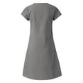 thumbnail image 4 of JBXKXYW Sundresses for Women 2024 Women Summer Style Feminino Vestido T-Shirt Cotton Casual Plus Size Ladies Dress Dresses Women Dresses (Gray,S), 4 of 6