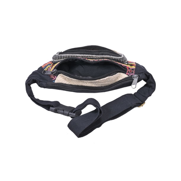 Royal Handmade Festival Waist Pack - Boho Multi-Pocket Fanny Pack, Adjustable Strap (up To 40"), Artisan Made In Nepal