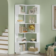 Tribesigns 6-Tier Corner Bookshelf, 64.9 Inch Tall Industrial Bookcase with Anti-drop Panel