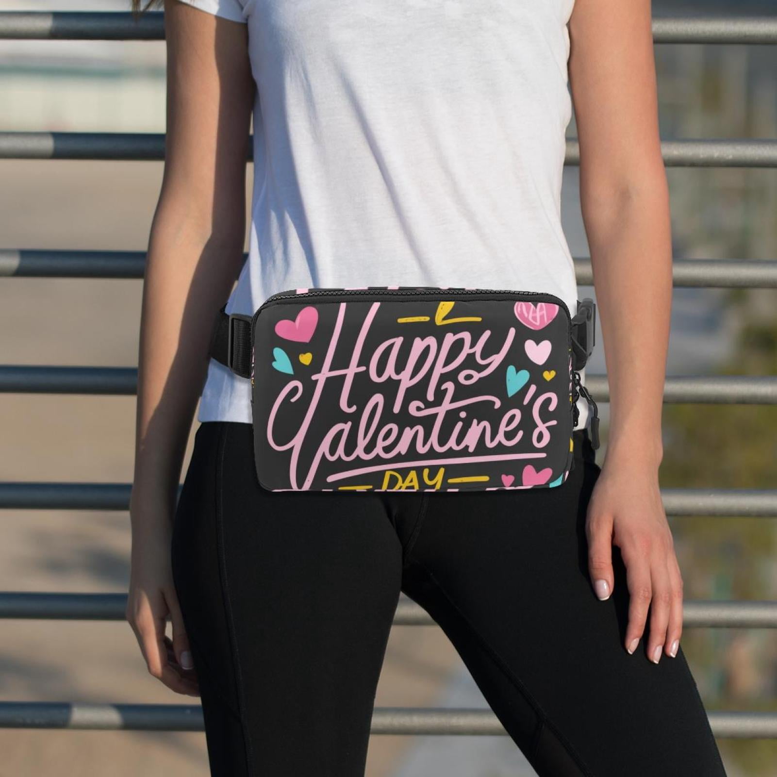 Valentine's Day Lightweight Adjustable Waist Bag Fanny Pack with Extension Strap - Unisex Fitness Running Belt