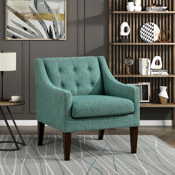 Plywood Frame Structure - Button-Tufted Style - Main Living Space - 300lbs Rated Green Chair