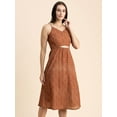 thumbnail image 2 of Moomaya Womens Printed Dress, Spaghetti Strap Cyte Midi Dress, 2 of 9