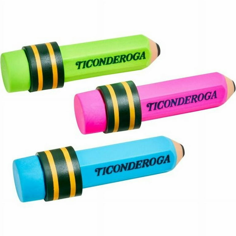 Shaped Eraser, For Pencil Marks, Pencil Shaped, Small, Yellow/Green/Pink, 3/Pack Shaped Eraser, For Pencil Marks, Pencil Shaped, Small, Yellow/Green/Pink, 3/Pack