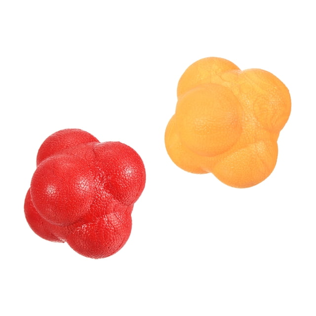 Unique Bargains Rebond Ballons de Réaction Coordination Entraînement Ballon Agilité Entraîneur TPR, Rouge Jaune 2 Pack