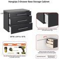 thumbnail image 5 of Prepac HangUps 3 Drawer Wooden Base Garage Storage Cabinet in Black, 5 of 12