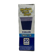 Basic Medium Trash Bags, 8 Gallon, Twist Tie, 20 Bags