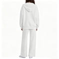 thumbnail image 5 of OIOLOYJM Sweatsuits Women 2 Piece Outfit Zip up Hoodies Baggy Wide Leg Sweatpants Fall Winter Soft Comfortable Outdoor Y2K Basic Lounge Clothes White L, 5 of 5