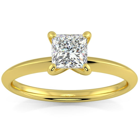 Pompeii .20 - .75Ct Princess Cut Solitaire Diamond Engagement Ring 14k Gold Lab Grown