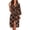 Coffee Bean, variant on Skull Flame Bathrobes for Women Long Length Casual Comfort Nightgowns Loose Fit V Neck Robes with Adjustable Belt