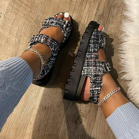 

HIBRO Women Summer Fashion Sandals Wedges Retro Peep Toe Platform Sandals
