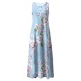 thumbnail image 4 of FcBaudy Robe Sans Manches Col Rond, Robes d'Été pour Femmes, Robes Sans Manches Col Rond Imprimé avec Poches Grande Robe d'Été pour Femmes, 4 of 5