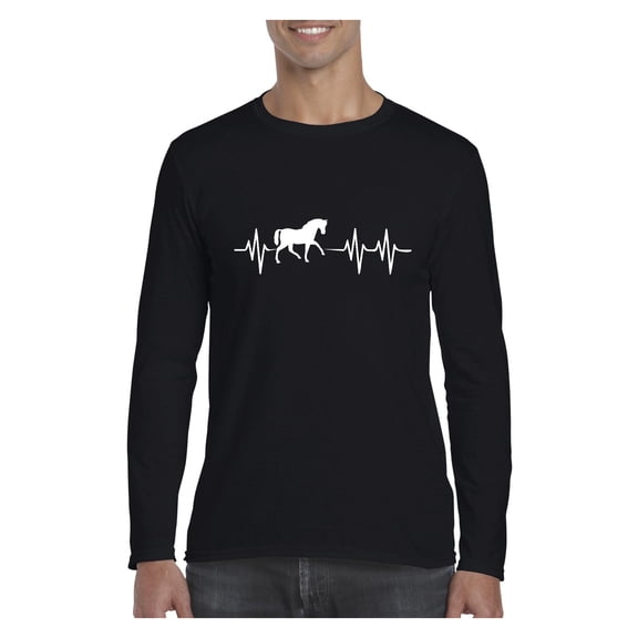 MmF - Mens Long Sleeve T-Shirts, up to Size 5XL - Horse Riding Gift Horses
