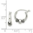 thumbnail image 2 of 925 Sterling Silver Polished Hinged post Oxidized Hoop Earrings 16x13mm Wide 3mm Thick Hoop Earring for Women, 2 of 2