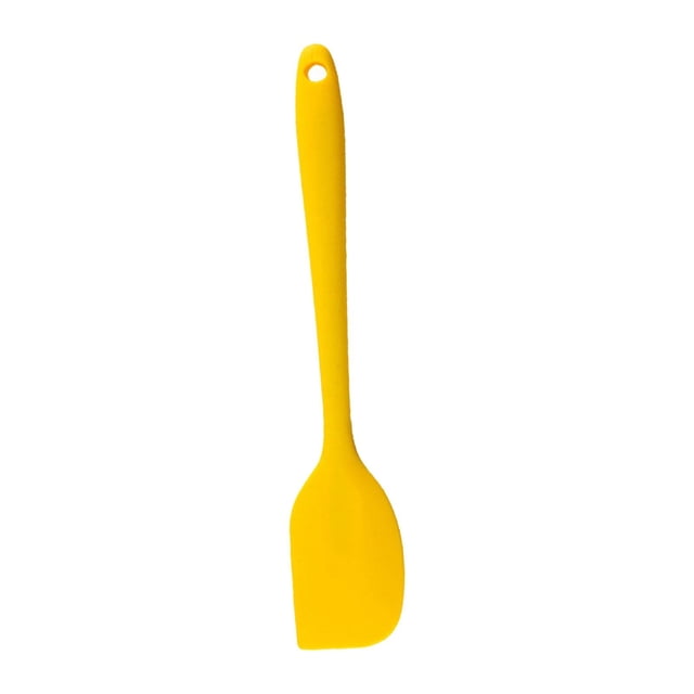 Espátula de silicona para cocina, reutilizable, para mezclar, hornear y cocinar. Amarillo
