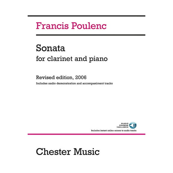 Chester Music Sonata for Clarinet and Piano Music Sales America Series Softcover Audio Online