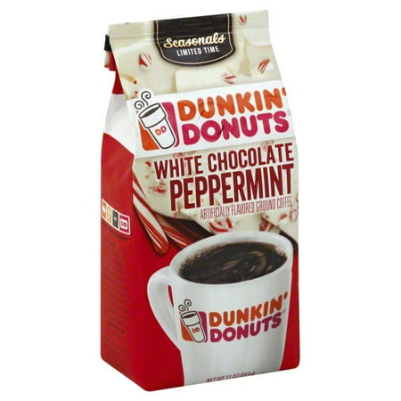Dunkin' Donuts White Chocolate Peppermint Flavored Ground Coffee, (Best Chocolate Flavored Coffee)