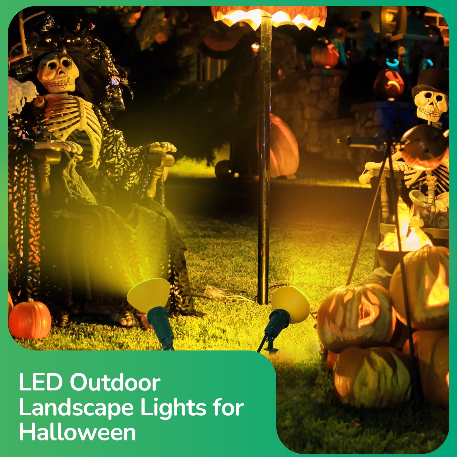 EDISHINE 2 Pack  Outdoor Spotlights for Garden Decoration Landscape light Plug in with 6FT Power Cord, 120V Weatherproof, E26 Base PAR38 Bulb Socket