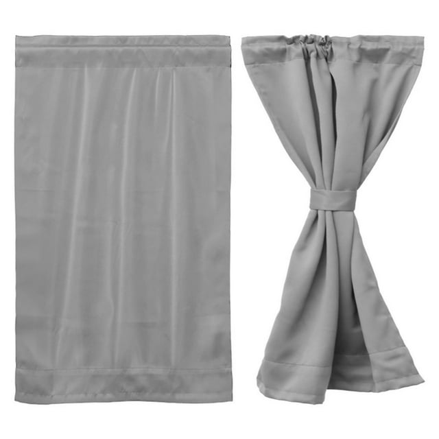 MesaSe 2 Pcs Rideaux de Porte Polyester Occultants Rideaux de Fenêtre avec Embrasse Gris Foncé Draperies de Porte Assombrissantes 25x72 Pouces