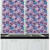 Floral Curtains 2 Panels Set, Drawing Style Rose Gentle Spring Garden Artwork Nature Romantic Foliage, Window Drapes for Living Room Bedroom, 55W X 39L Inches, Blue Violet Dark Purple, by Ambesonne